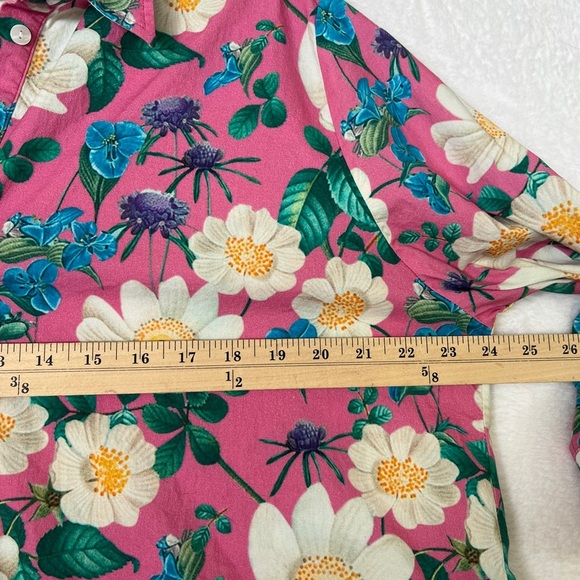 Von Landen Ulla Popken Pink Floral Tiered Midi US sz 20/22 Feminine Preppy Euro - Picture 4 of 9